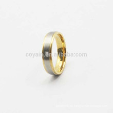 Dos tonos de oro de plata de oro de acero inoxidable occidental anillos de boda con cristal